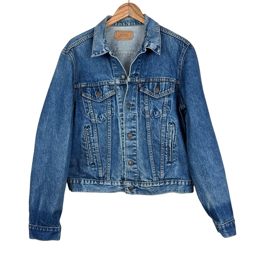 VTG Levi's Strauss & Co Stone Blue Jean Denim Jacket Cotton Trucker USA Sz 46 L